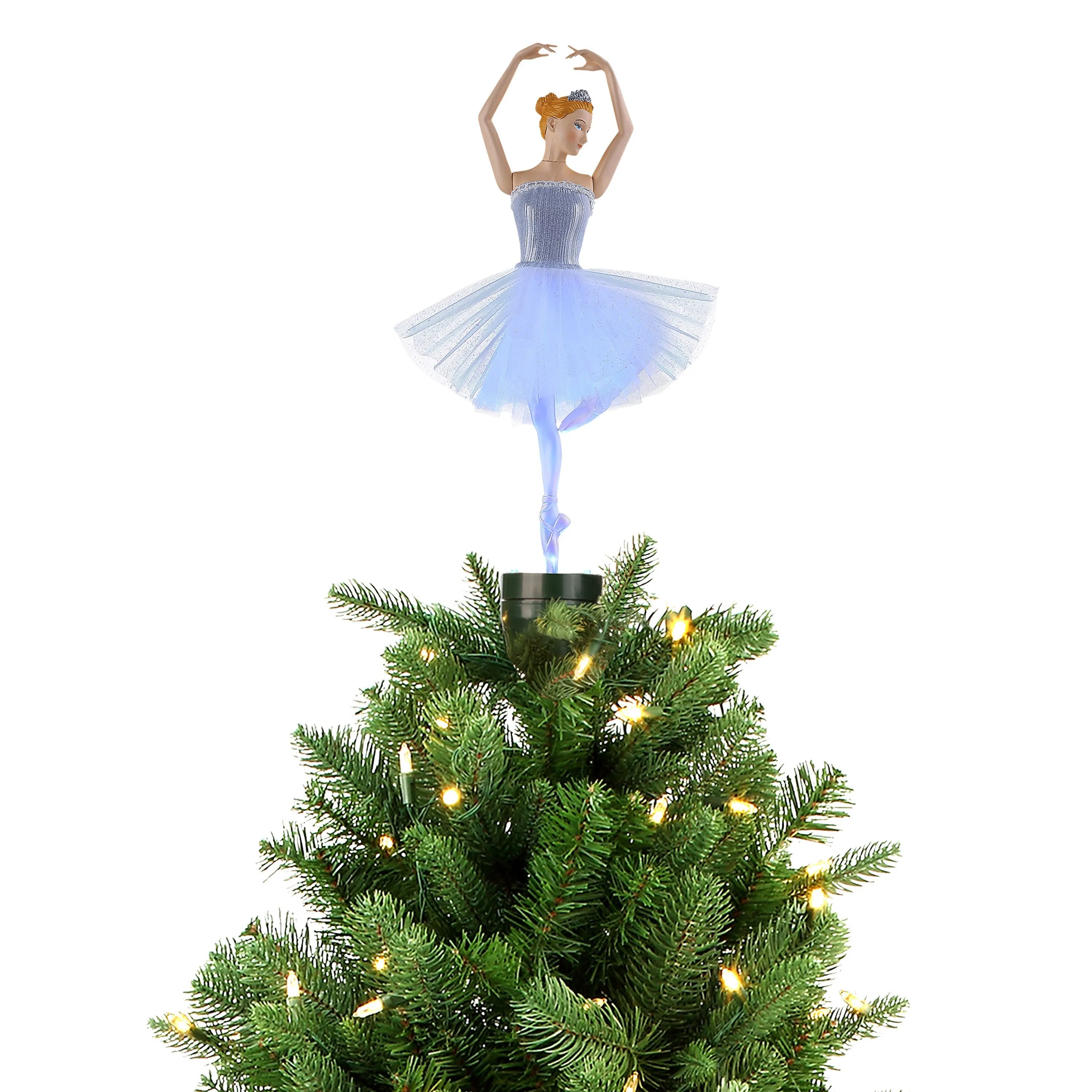 12 in. Fiber-Optic Animated Tree Topper - Ballerina