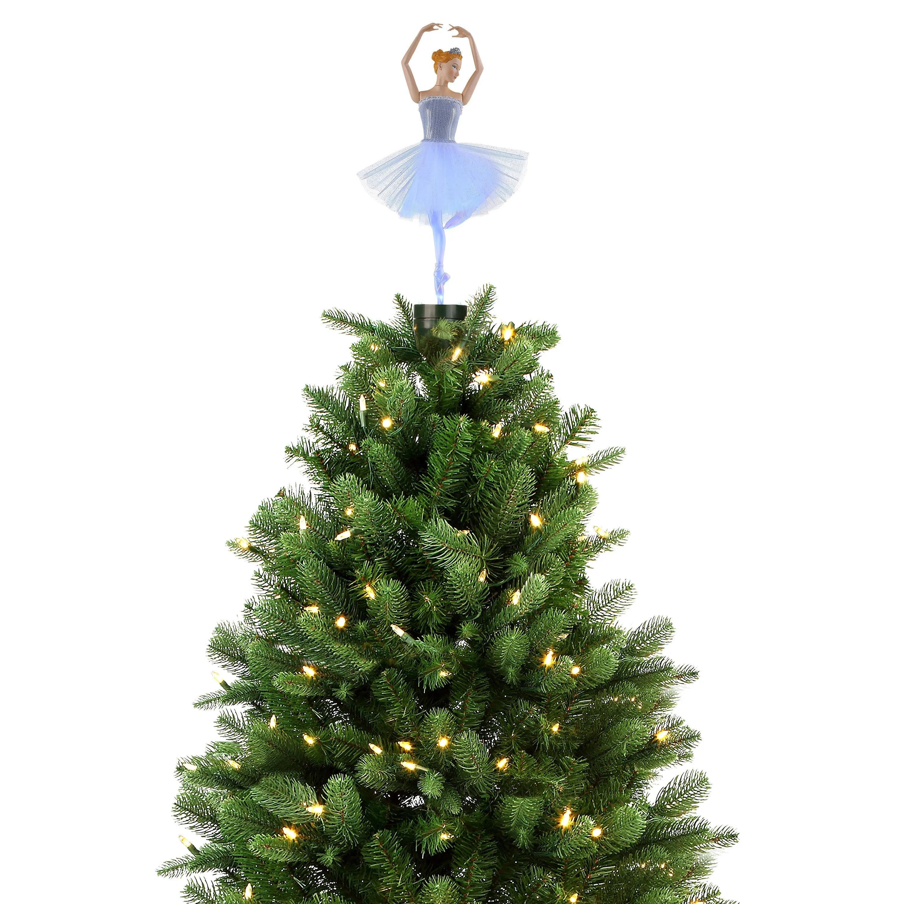 12 in. Fiber-Optic Animated Tree Topper - Ballerina