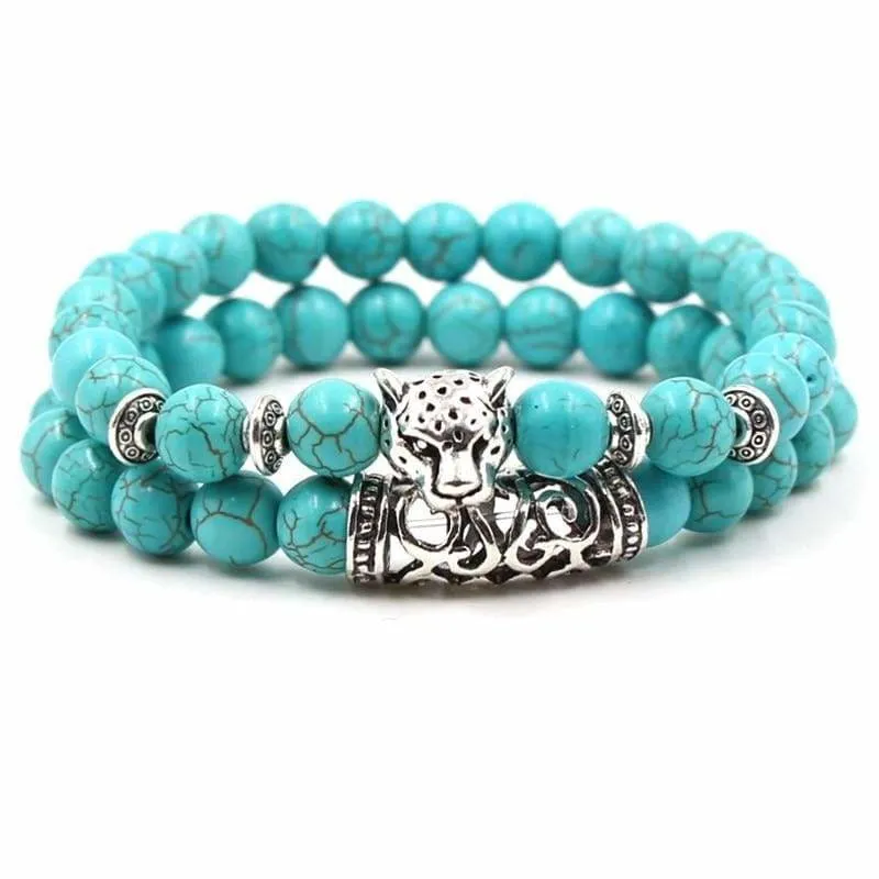 2PCS/Set Silver Color Buddha Bracelet