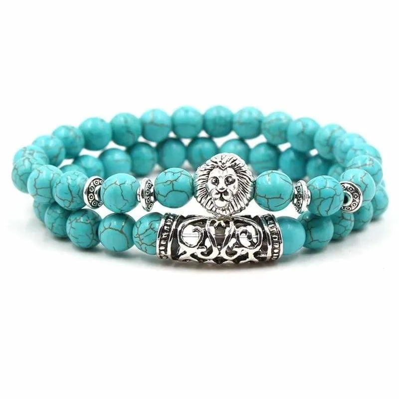 2PCS/Set Silver Color Buddha Bracelet