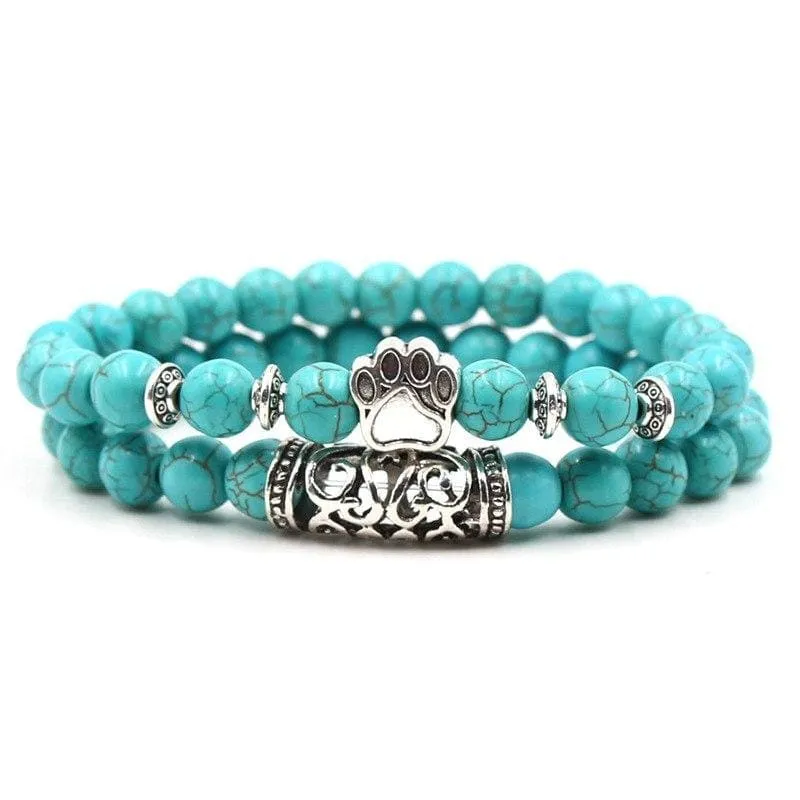 2PCS/Set Silver Color Buddha Bracelet