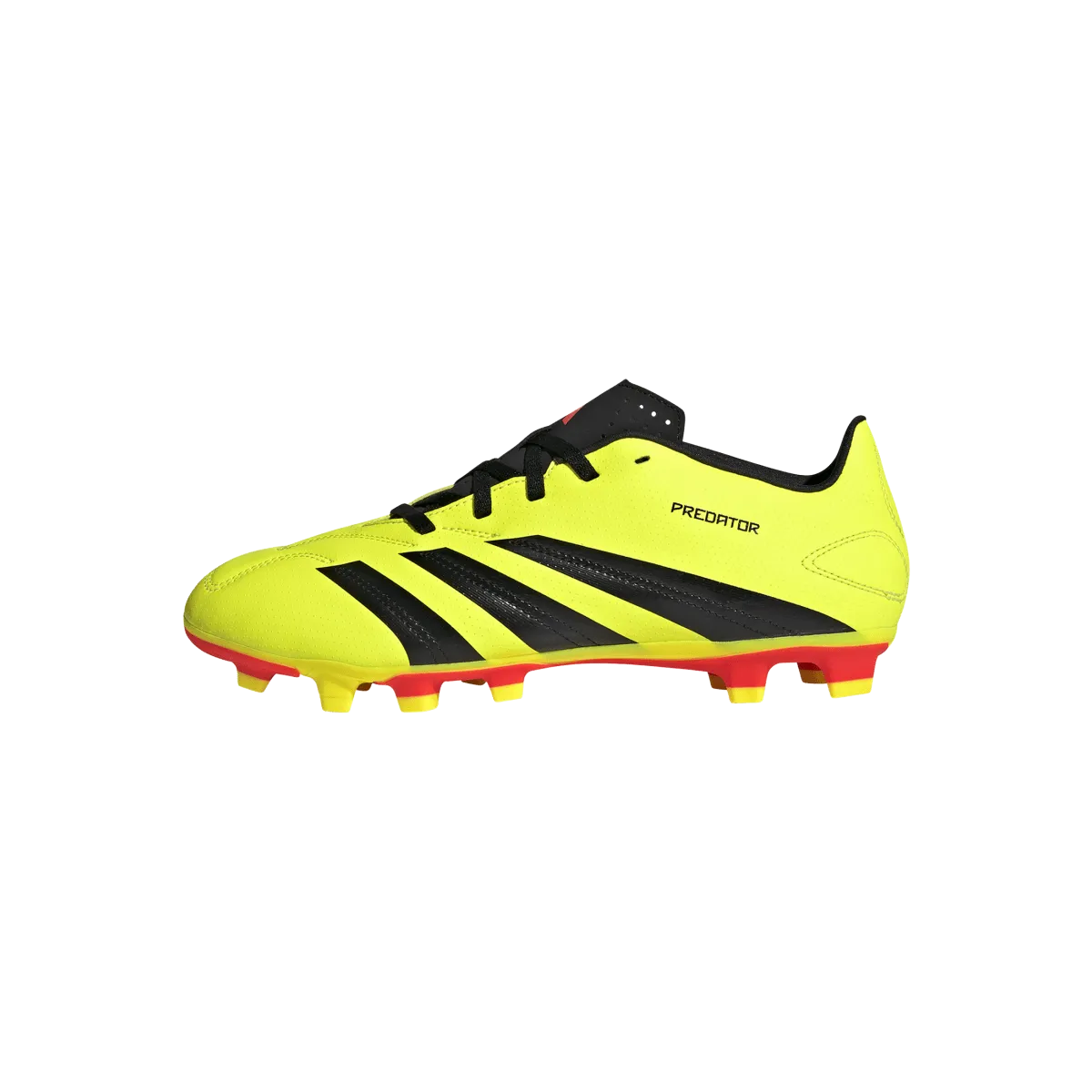 adidas Predator Club Flexible Ground Adult Soccer Cleat IG7757 Yellow/Black/Solar Red