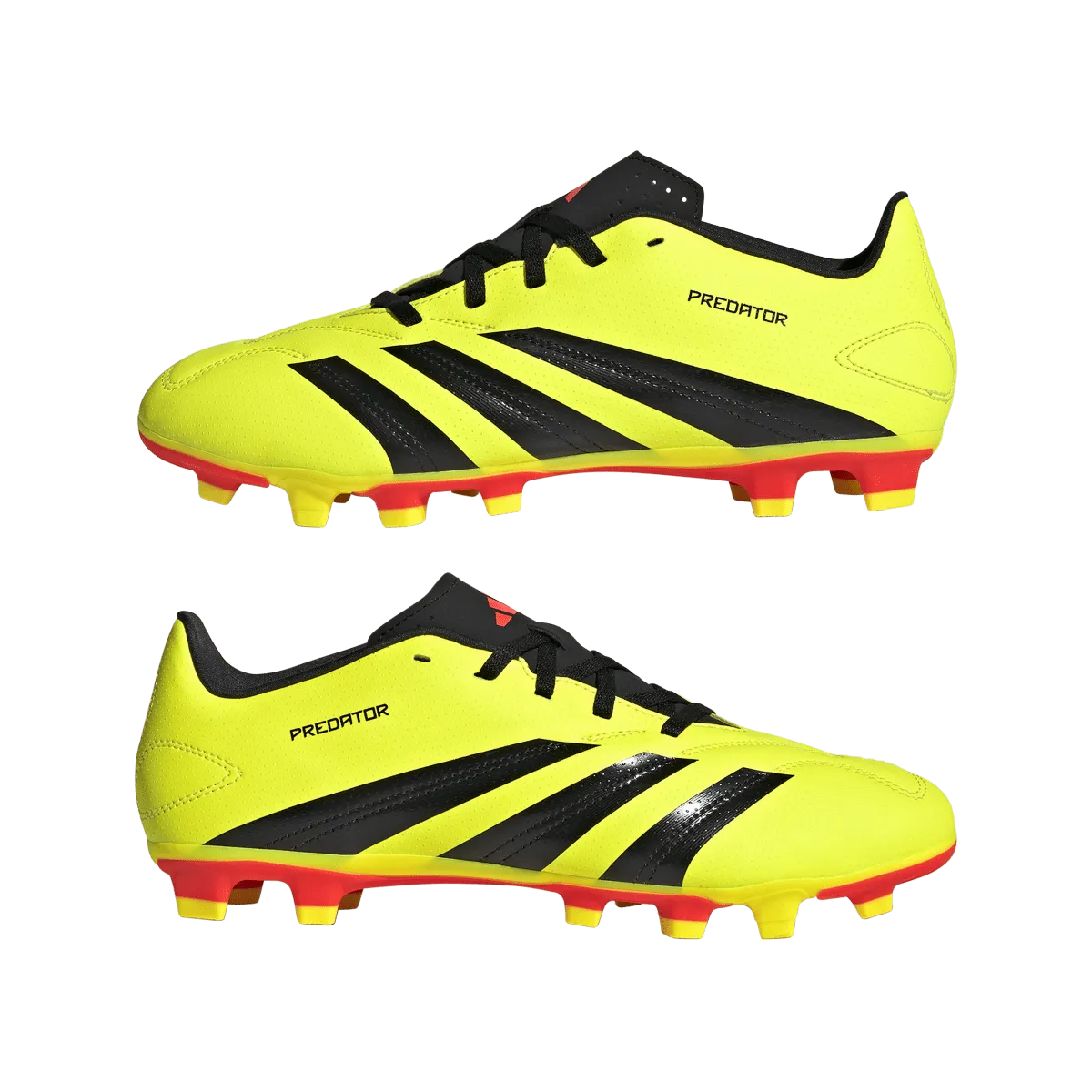 adidas Predator Club Flexible Ground Adult Soccer Cleat IG7757 Yellow/Black/Solar Red