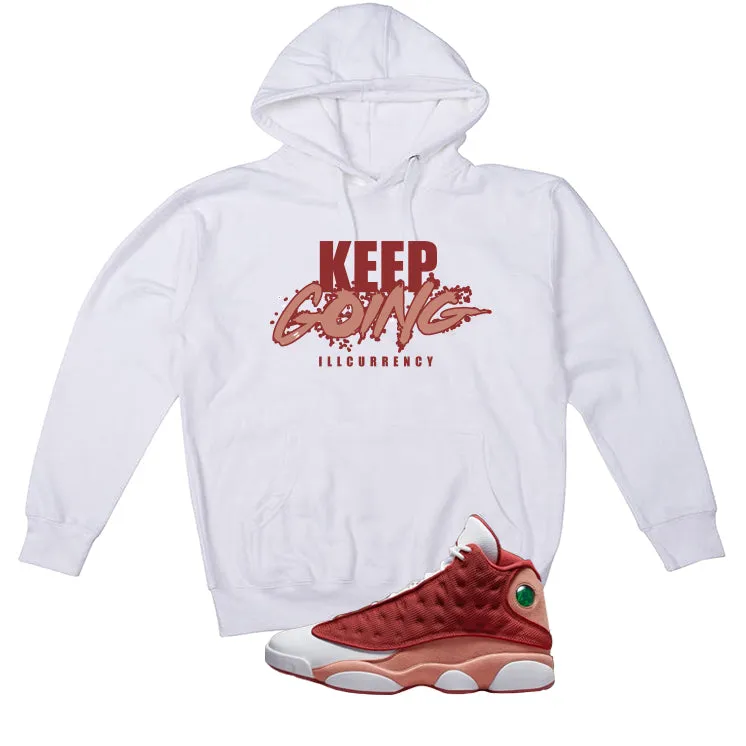 Air Jordan 13 Dune Red White T-Shirt (keep Going)| illcurrency