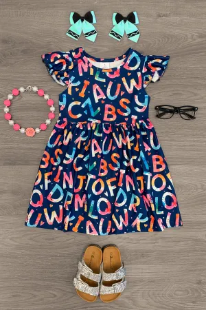 Alphabet Tie Dye Dress