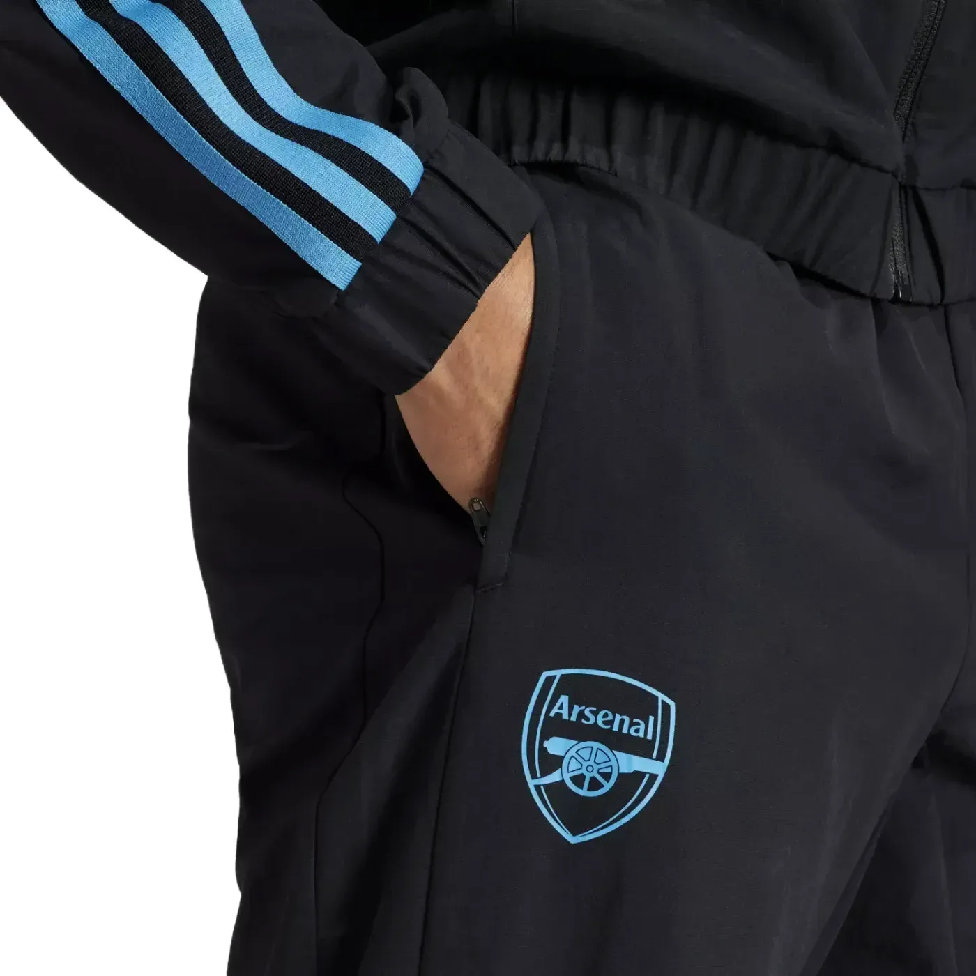 Arsenal FC black presentation Soccer tracksuit 2023/24 - Adidas