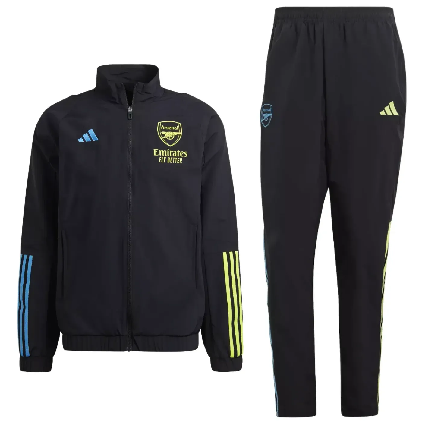 Arsenal FC black presentation Soccer tracksuit 2023/24 - Adidas