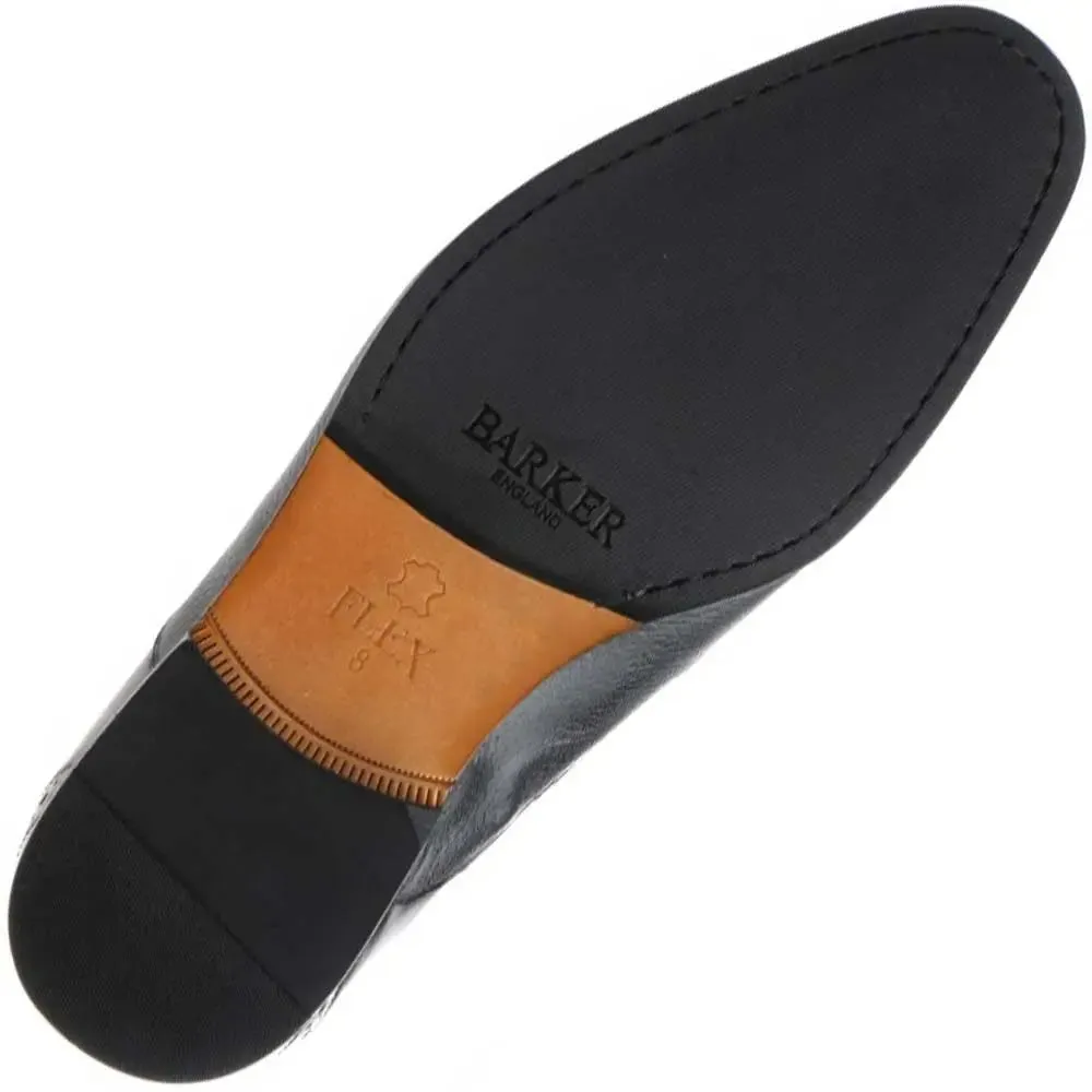 BARKER Ramsgate Shoes - Mens Oxford Toe Cap - Black Calf & Black Deerskin