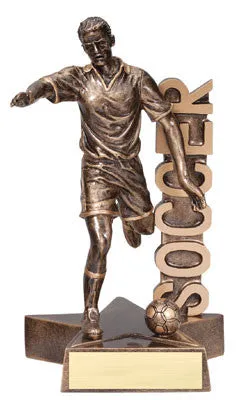 Billboard Series Male Soccer Resin 6-1/2  or 8-1/2  inch