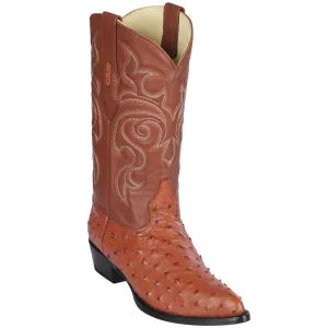 Cognac Ostrich Cowboy Boot J-Toe