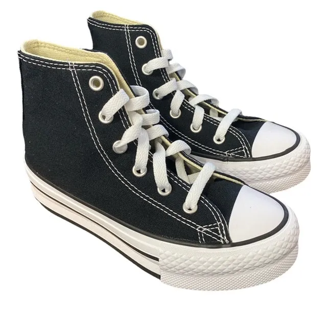 Converse scarpa sneakers da ragazzi Chuck Taylor All Star Lift Platform 372859C nero-bianco