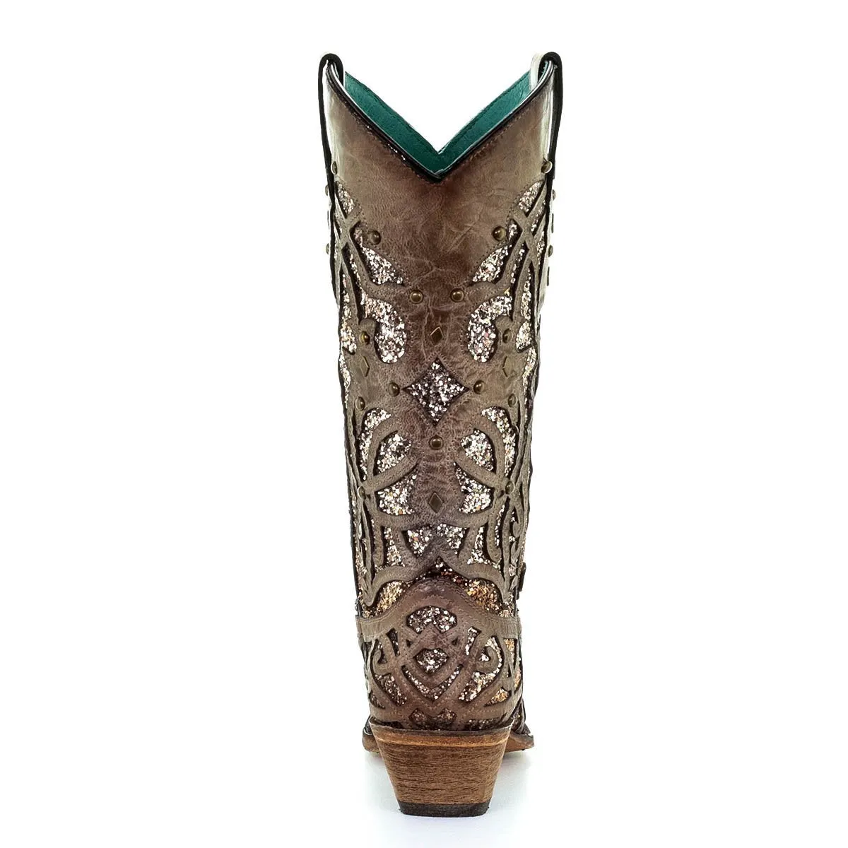 CORRAL WOMEN'S ORIX GLITTER INLAY AND STUDS SNIP TOE BOOT - C3331