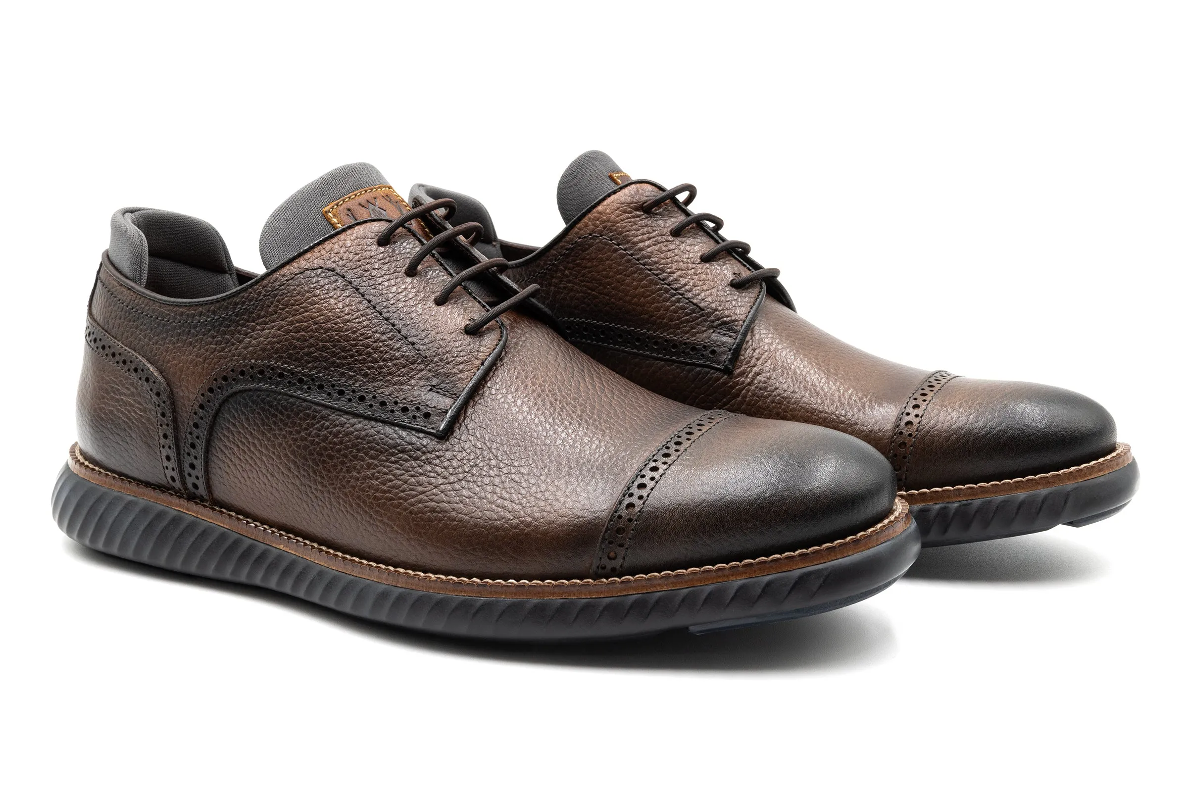 Countryaire Pebble Grain Cap Toe - Black Oak