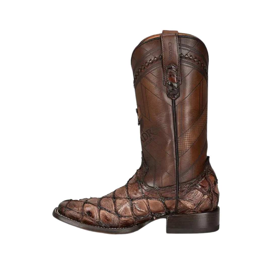 Cuadra Men's Choco Glazed Pirarucu Laser Boot