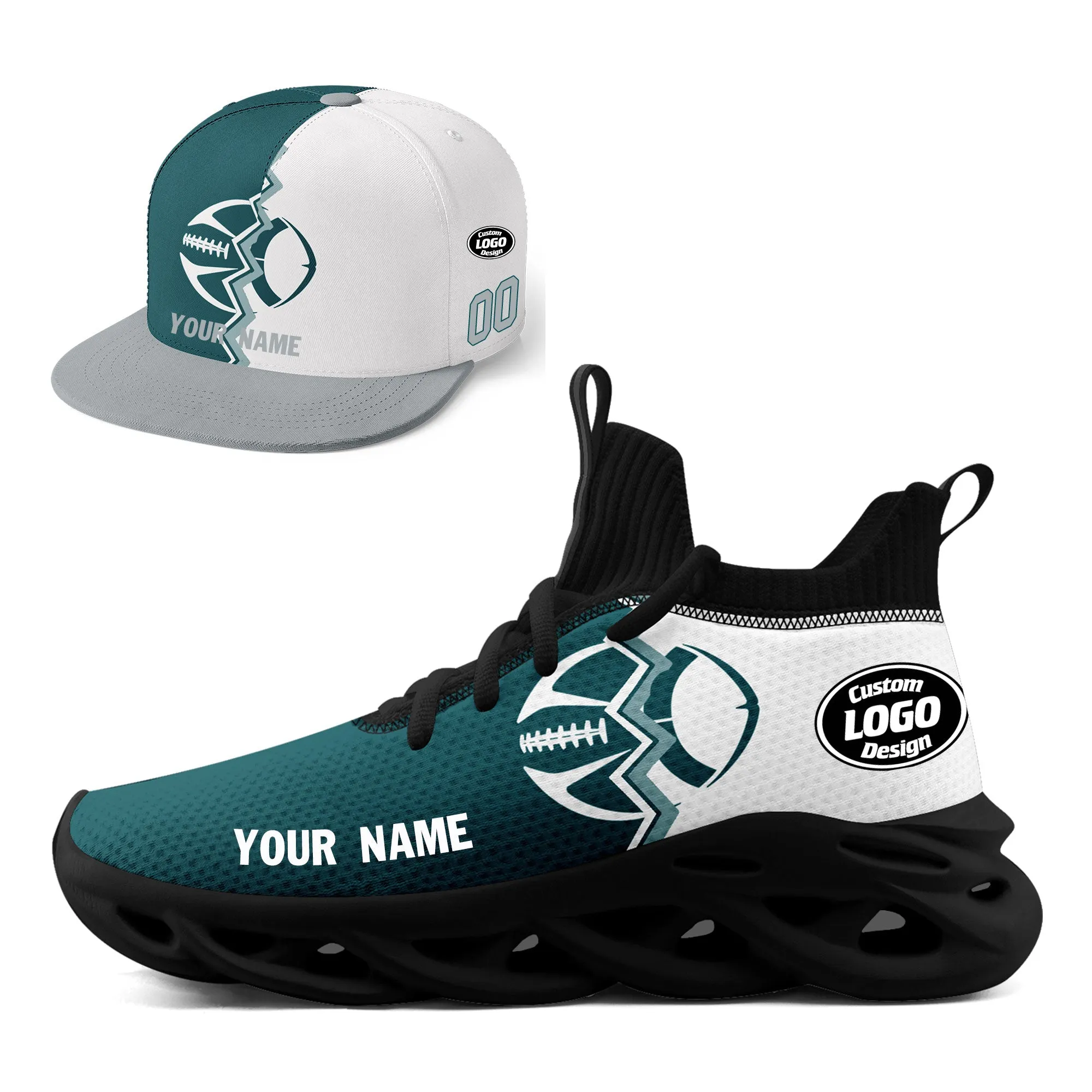 Custom White Green Pennsylvania MaxSoul Shoes and Hat Combo Offer Personalized Combo ZH-D028017-12