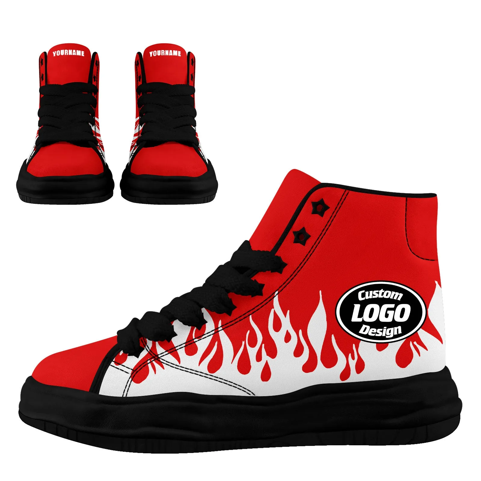 Custom White Red New York Firesoul Shoes Personalized Sneaker FN039-D020272-21