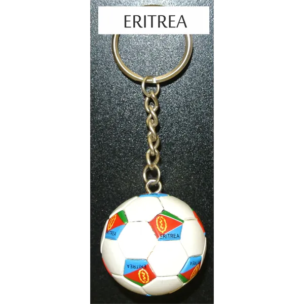 Eritrea Soccer Ball Metal Key Chain