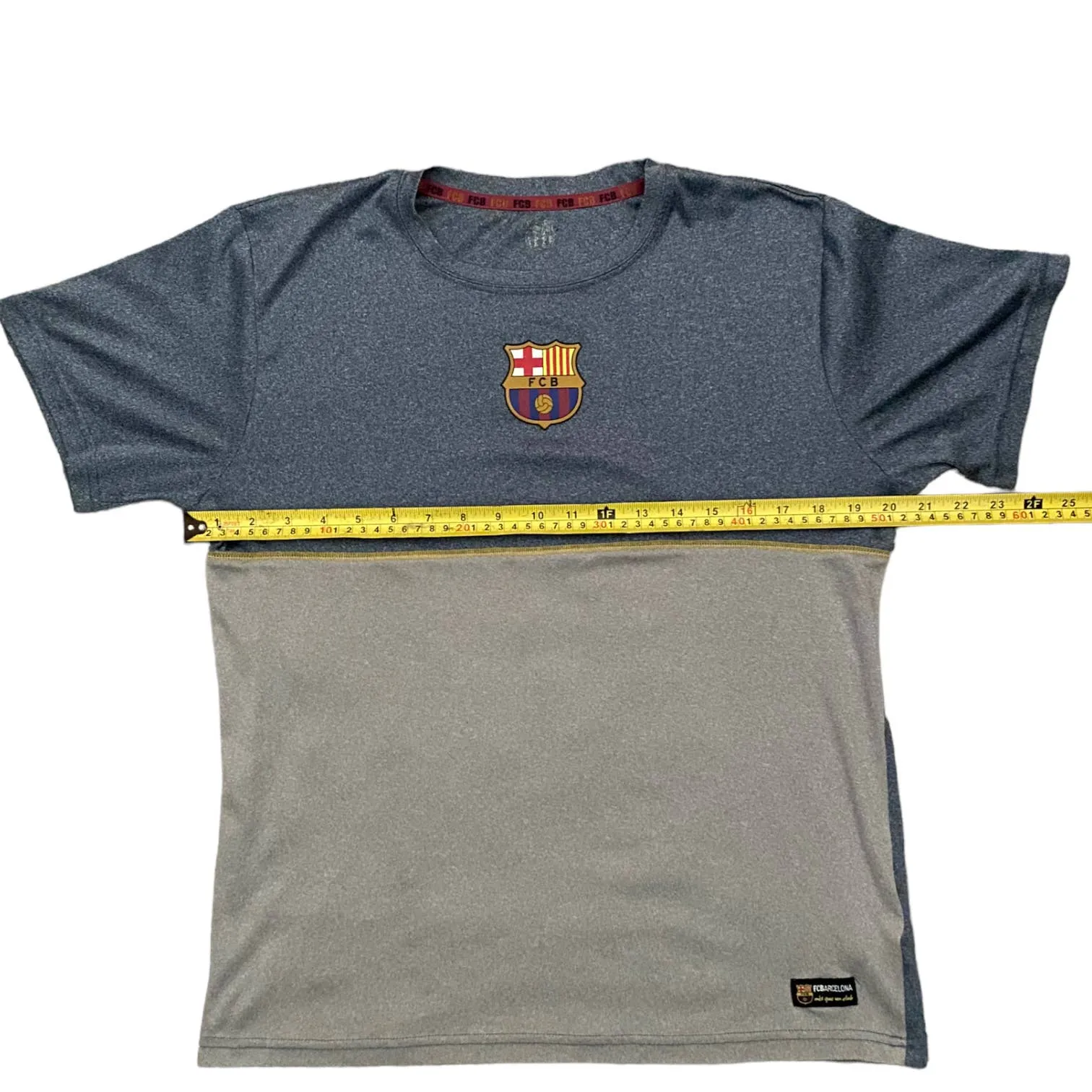 FCB Barcelona Soccer Blue Gray Shirt Medium