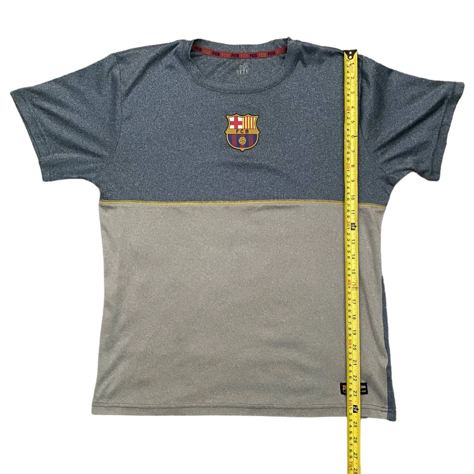 FCB Barcelona Soccer Blue Gray Shirt Medium