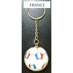 France Soccer Ball Metal Key Chain