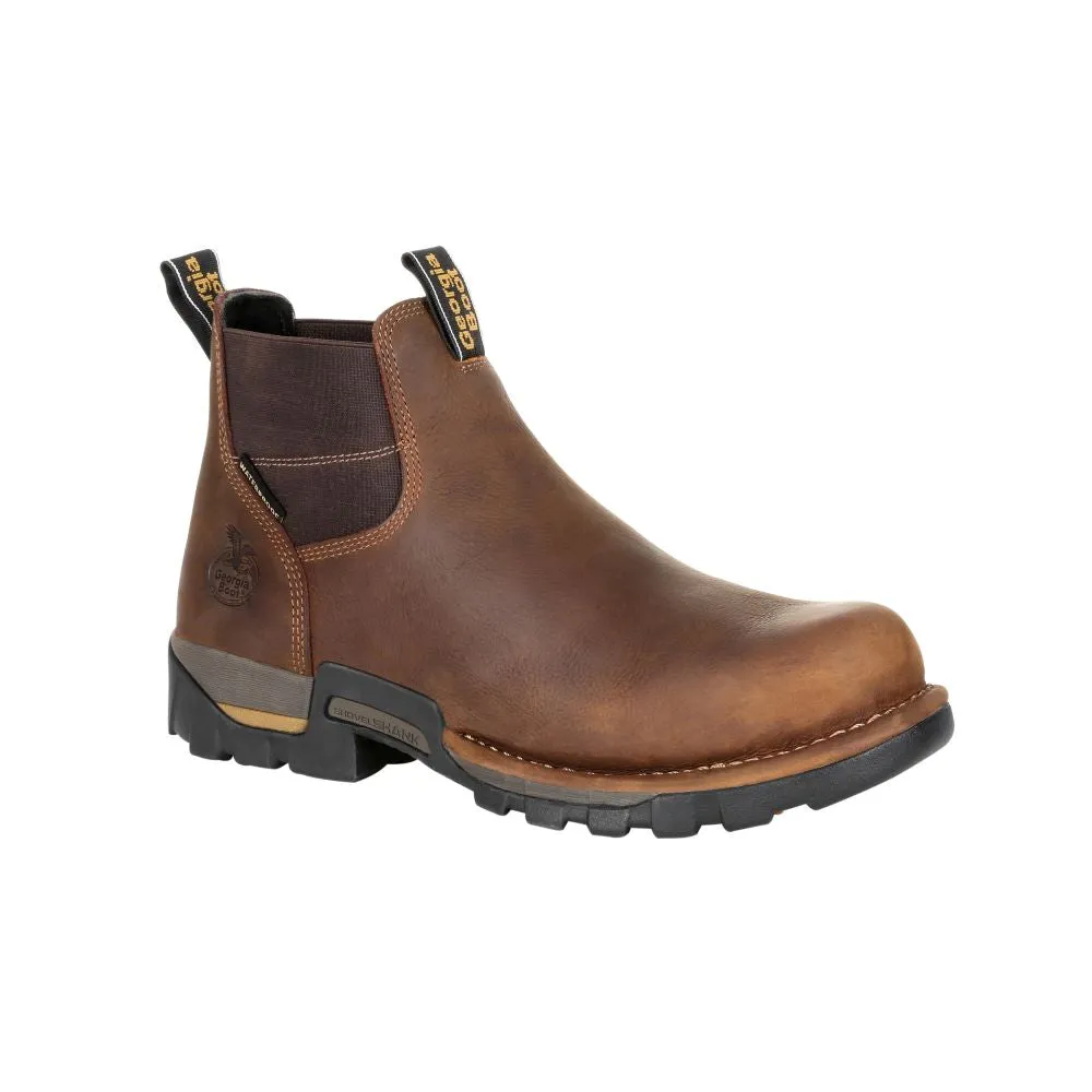 'Georgia Boot' Men's 4" Eagle One EH WP Chelsea Soft Toe - Brown