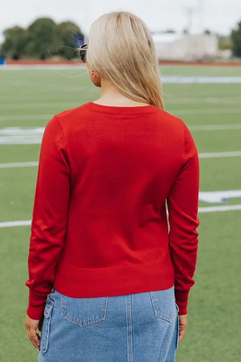 Georgia Game Day Crew Neck Sweater - FINAL SALE