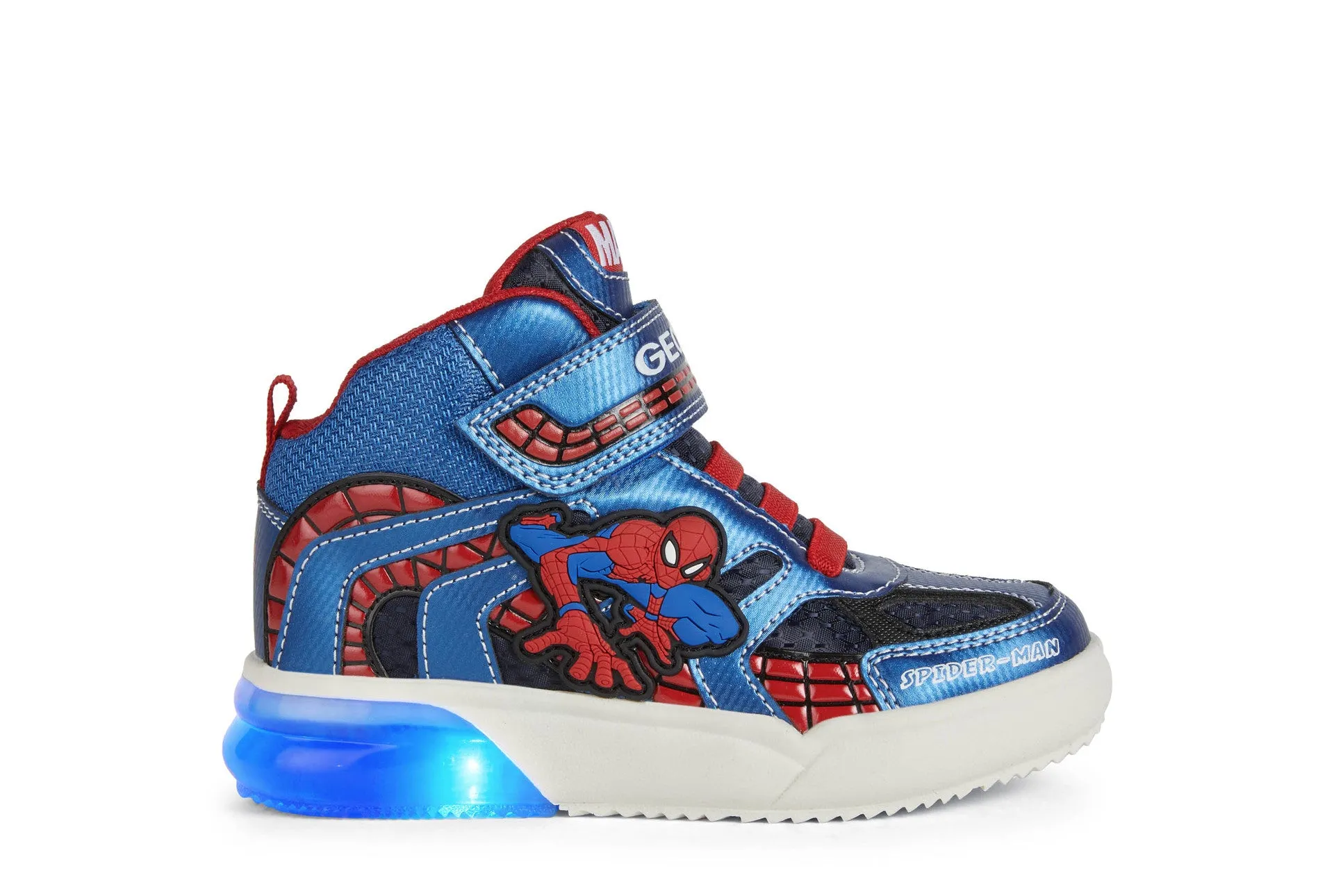 Geox Grayjay Spiderman Boys Navy-Royal Lights Marvel Boot