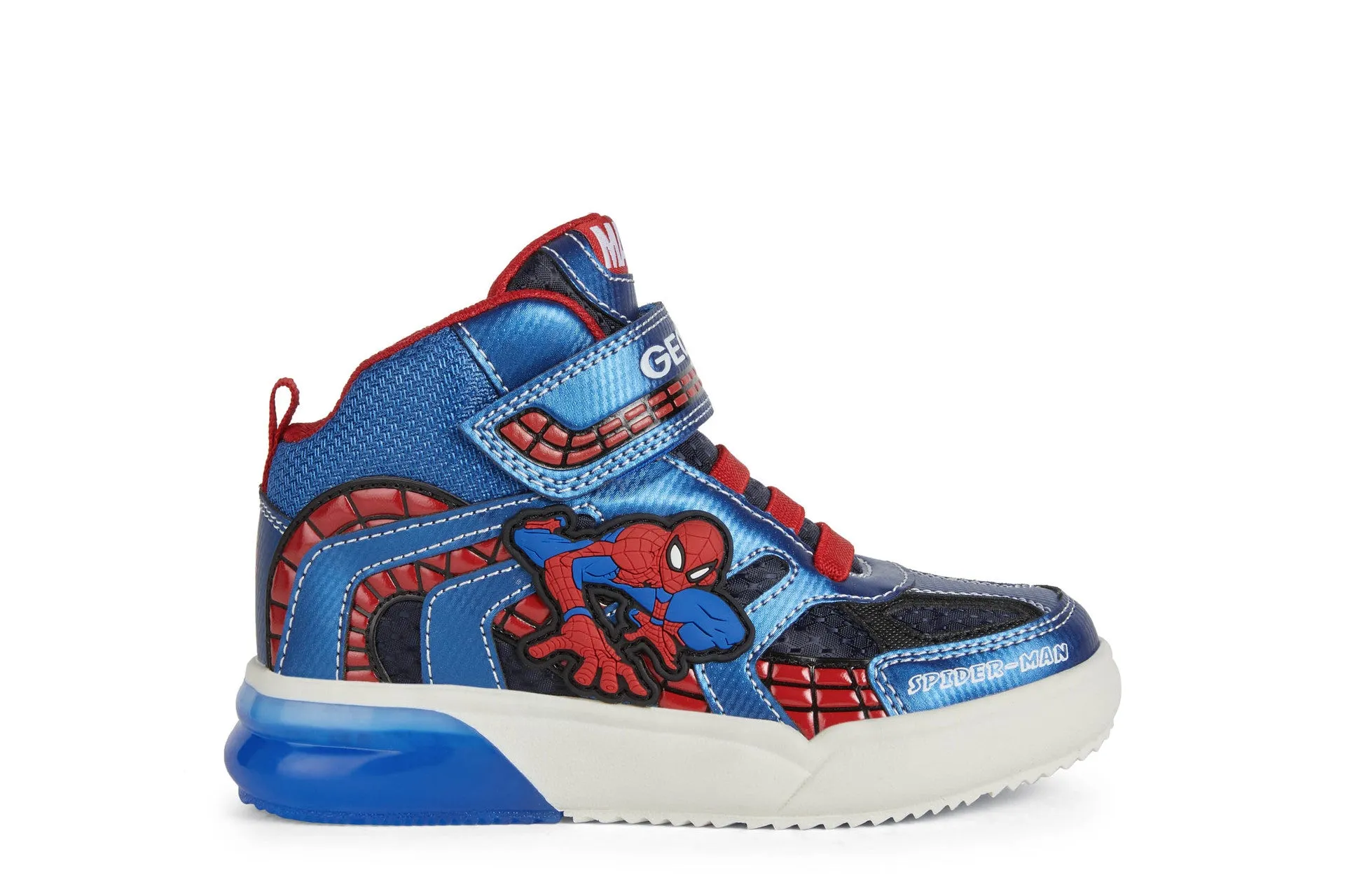 Geox Grayjay Spiderman Boys Navy-Royal Lights Marvel Boot