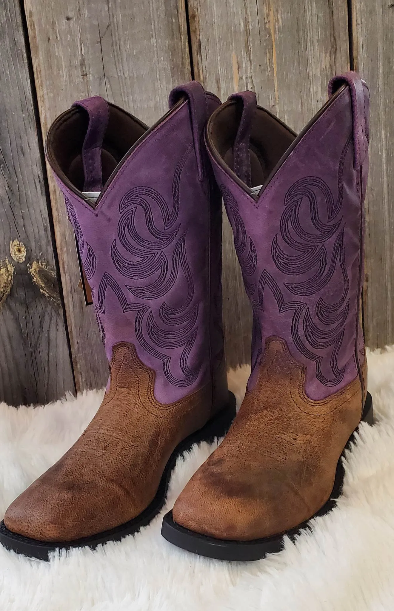 Girl's Smoky Mountain Tucson Brown/Purple Boot