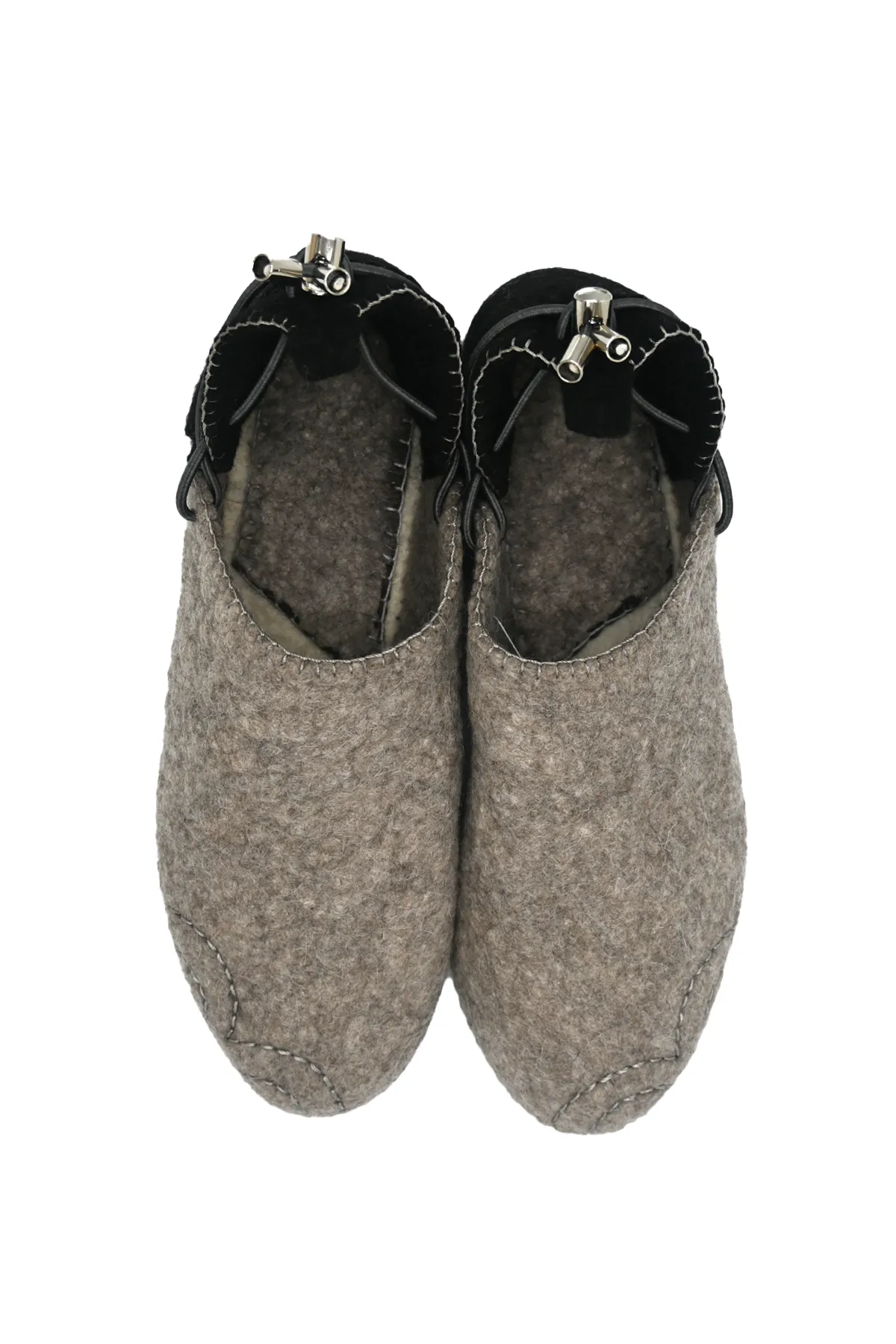 Handmade Wool Shoes Grey & Black