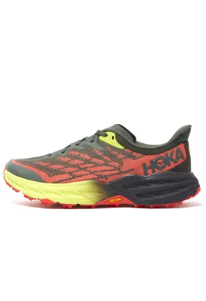 Hoka Speedgoat 5 Men's Trail Shoes - Thyme / Fiesta