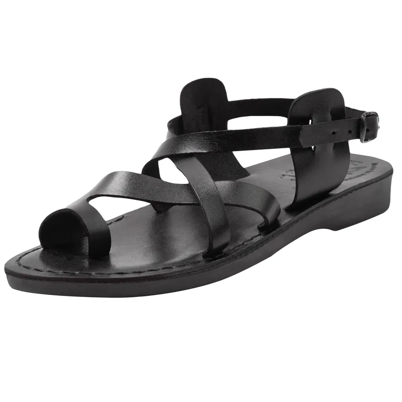 Holy Land Market Men/Women Biblical Jesus Leather Sandals/Slides From Jerusalem(Jesus - Style I)