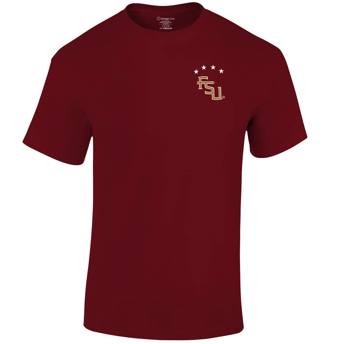 Image One Youth 2023 Noles Women's Soccer National Champs Unconquered Design Short Sleeve T-shirt - Garnet