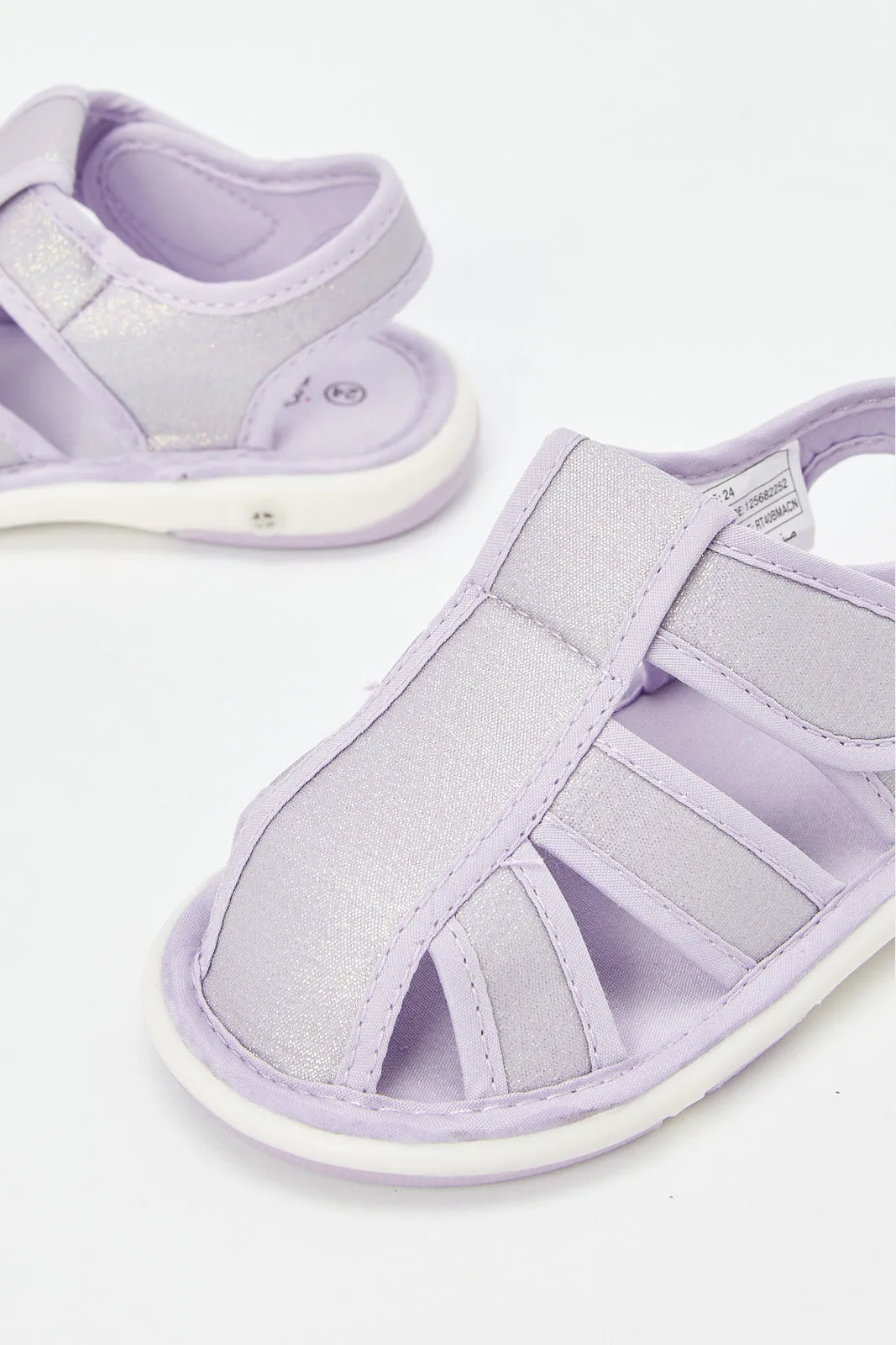 Infant Girls Lilac Embellished Pump