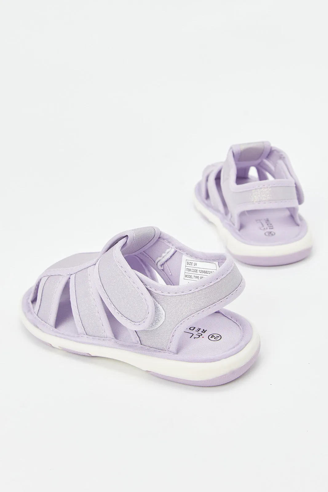 Infant Girls Lilac Embellished Pump