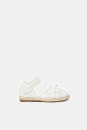 Infant Girls White Floral Espadrille