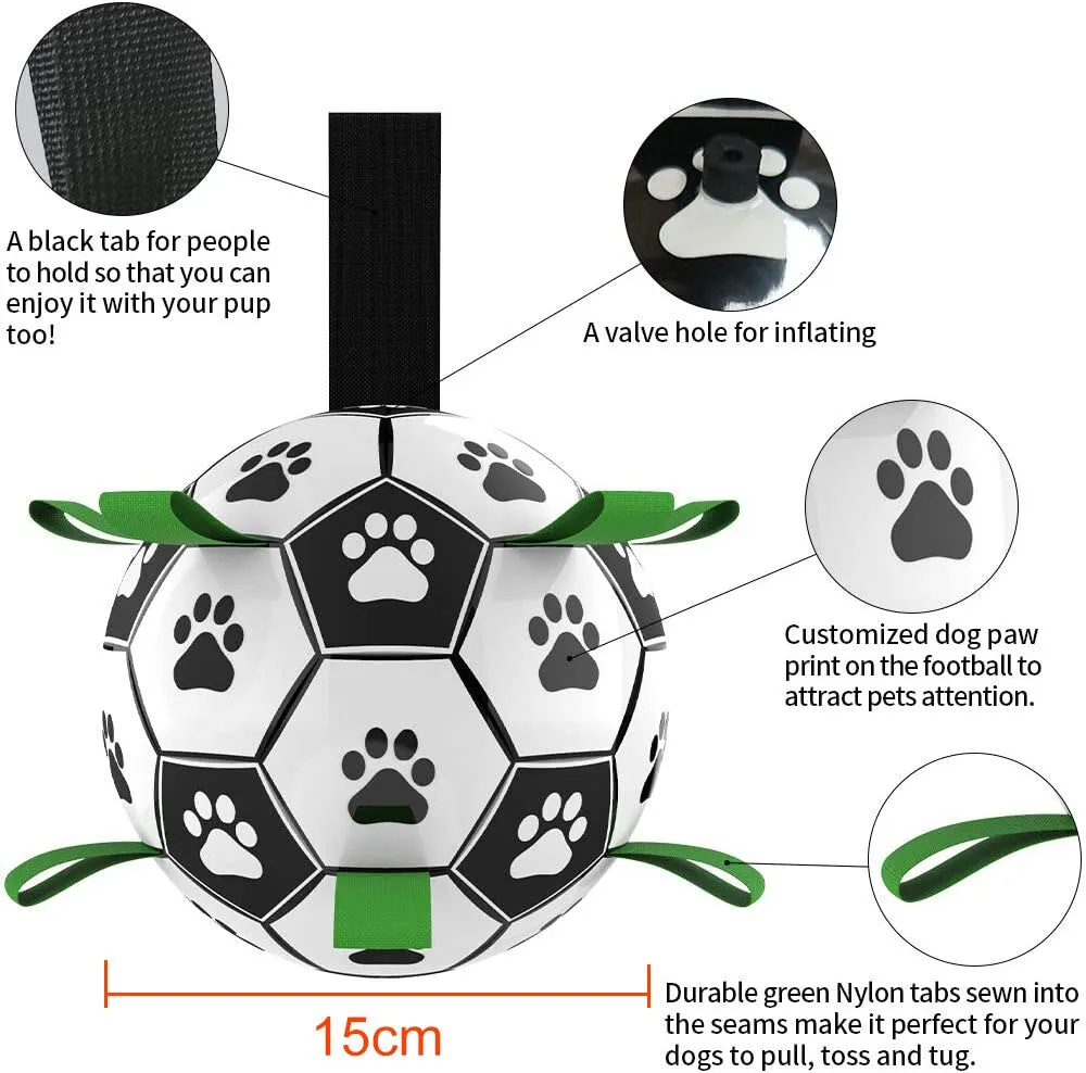 Interactive Pet Football Toys with Grab Tabs Dog Outdoor training Soccer Pet Bite Chew Balls