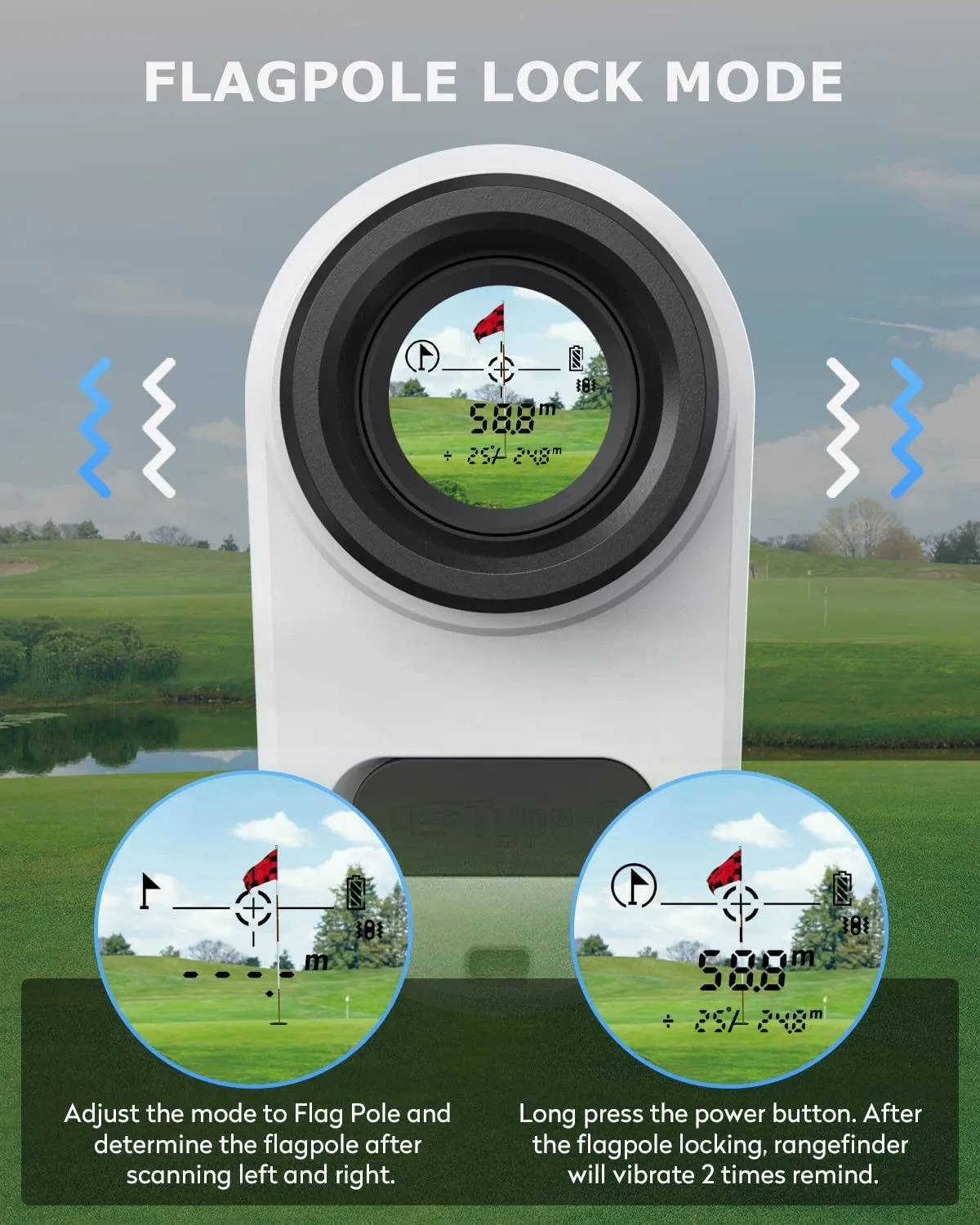 JIEHOME X1 Golf Rangefinder with Slope, Flagpole Lock and Vibration, 660/1100YDS Laser Rangefinder for Golfing & Hunting, Rechargeable Laser Range Finder Distance Measuring with High-Precision