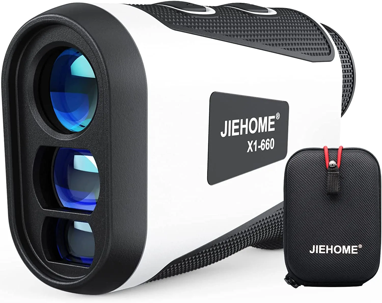 JIEHOME X1 Golf Rangefinder with Slope, Flagpole Lock and Vibration, 660/1100YDS Laser Rangefinder for Golfing & Hunting, Rechargeable Laser Range Finder Distance Measuring with High-Precision