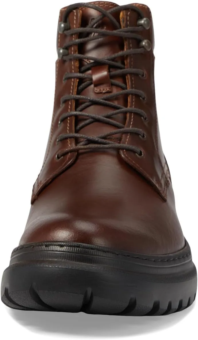 Johnston & Murphy Kelton Plain Toe Boot in Mahogany Full Grain