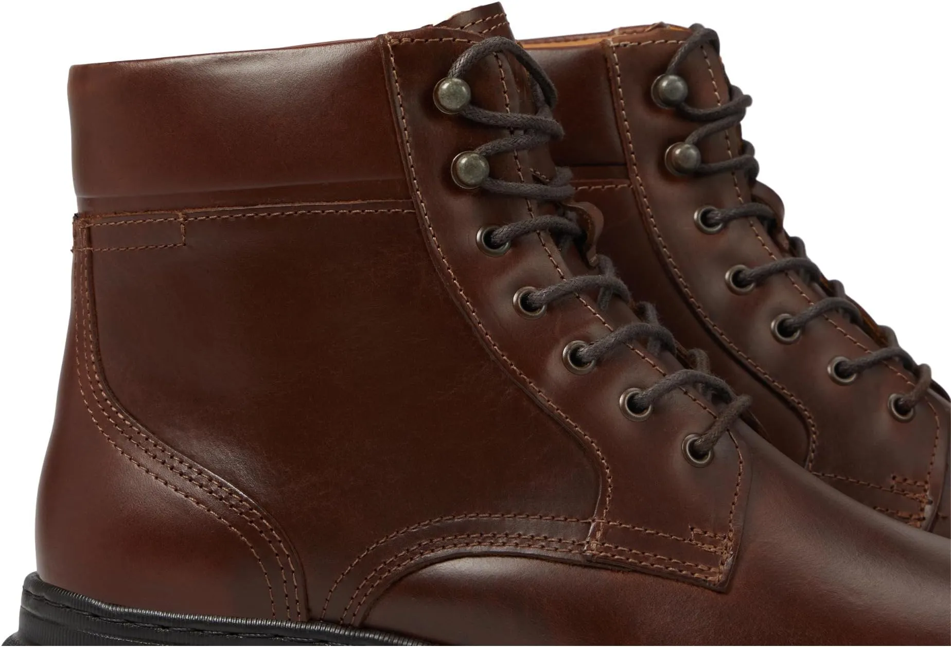 Johnston & Murphy Kelton Plain Toe Boot in Mahogany Full Grain