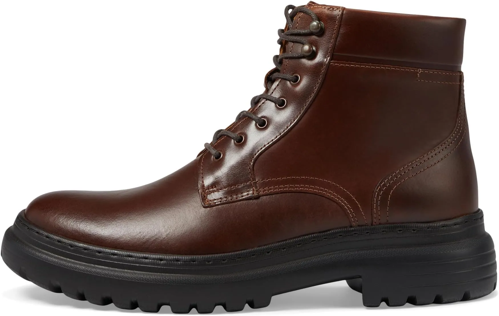 Johnston & Murphy Kelton Plain Toe Boot in Mahogany Full Grain