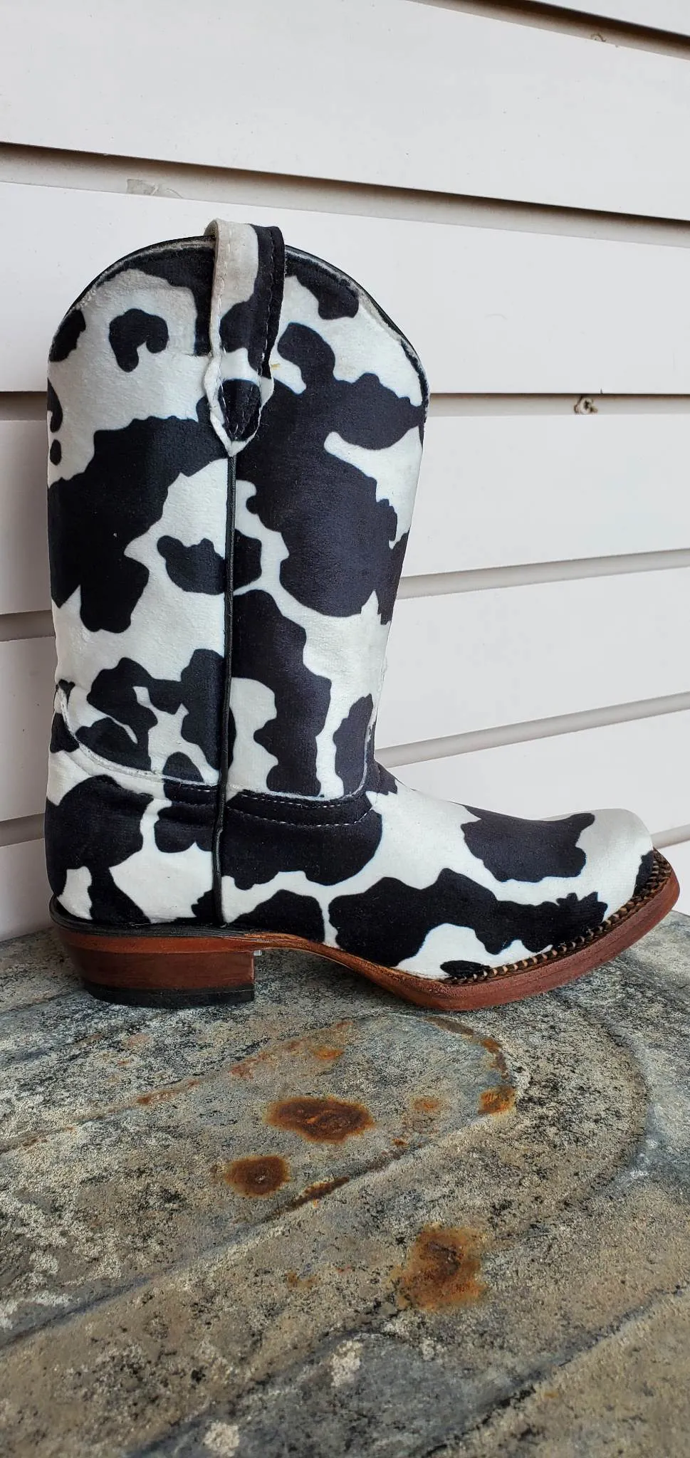 Kids Tanner Mark Faux Cow Hide Print Boot