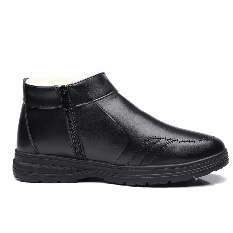 kkboxly kkboxly Men Comfy Microfiber Leather Warm Lined Business Casual Ankle Boots