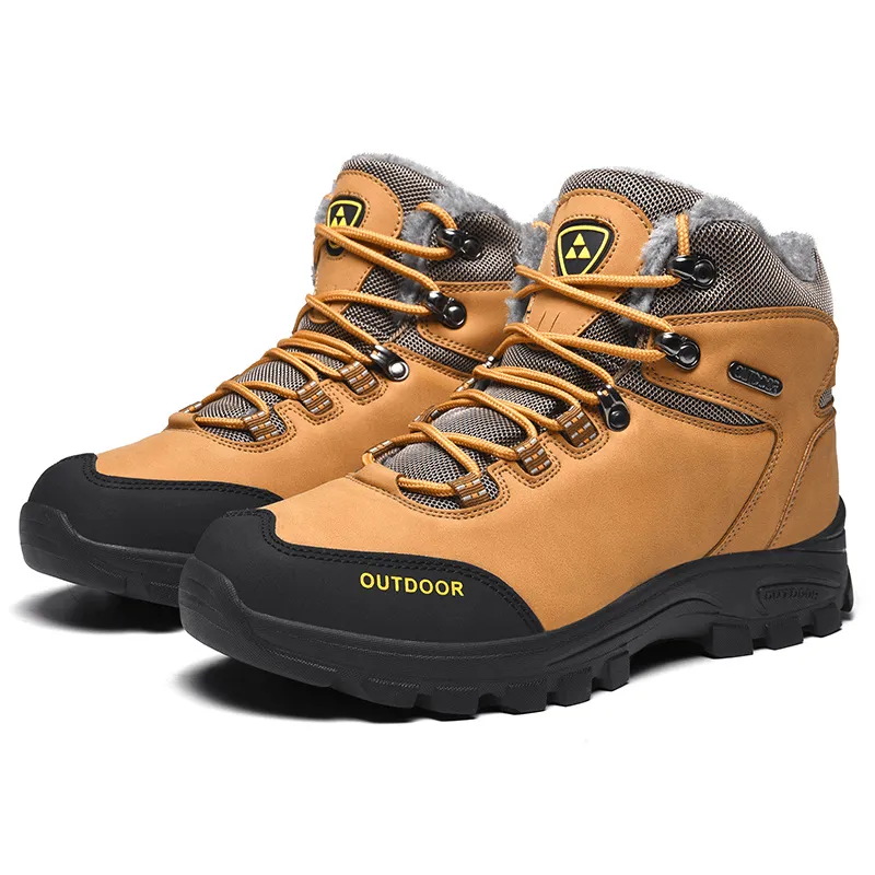 kkboxly kkboxly Men Outdoor Comfy Non Slip Wearable Plush Warm Winter Hiking Boots