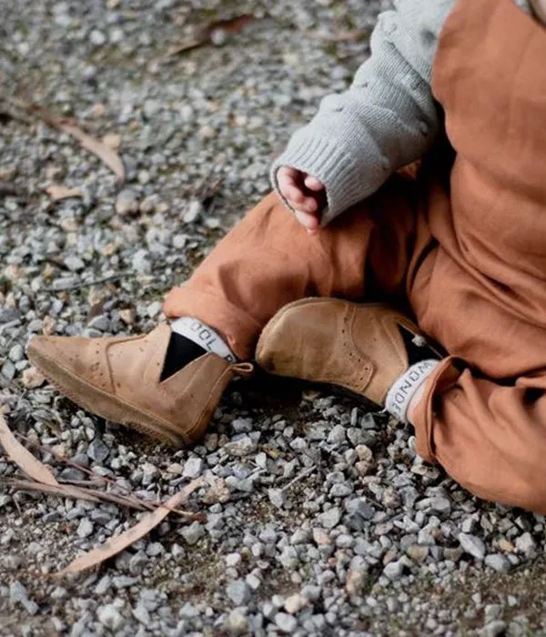 Leather Soft Sole Waxed Boots - Tan