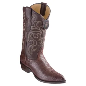 Los Altos Boots Mens #999707 J Toe | Genuine Smooth Ostrich Boots | Color Brown