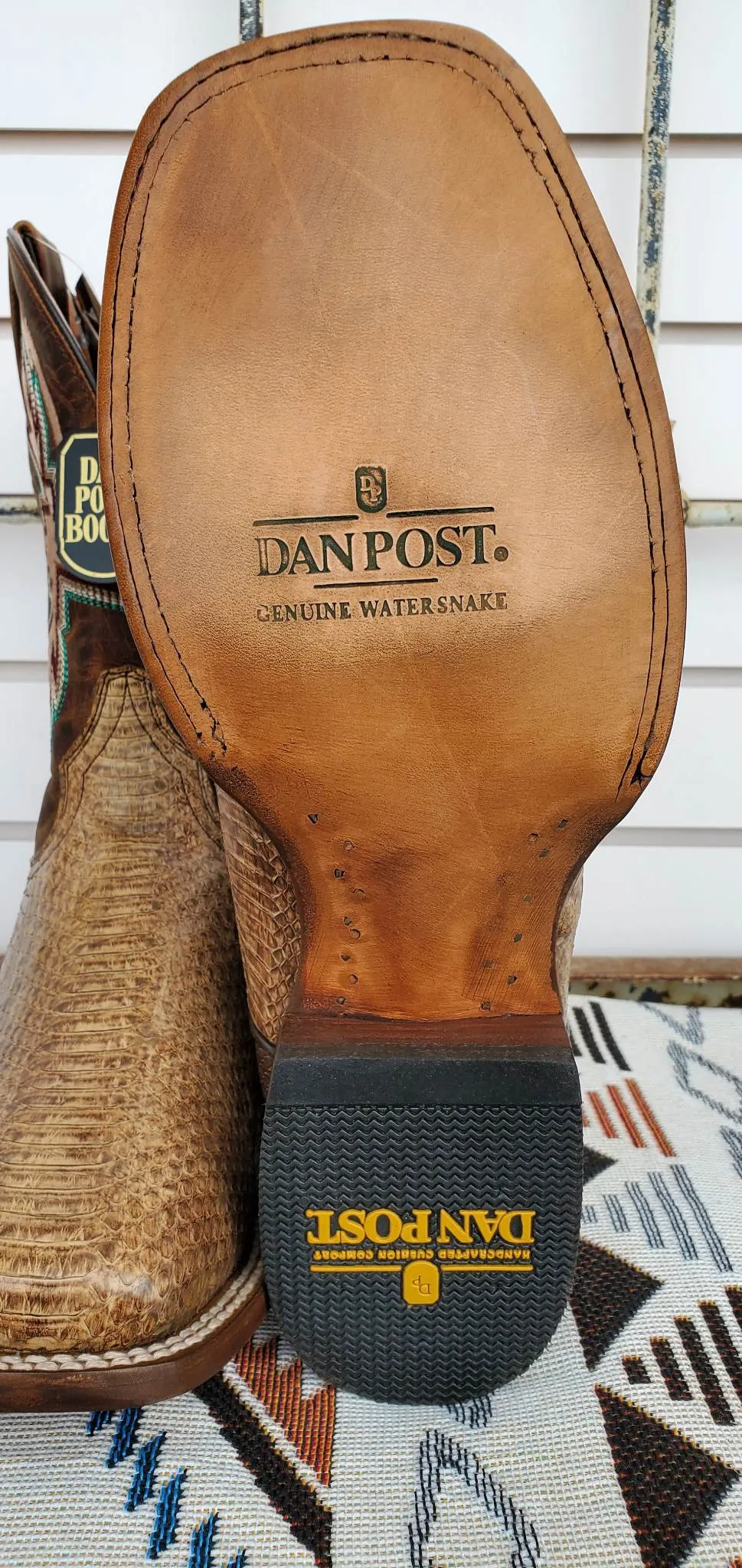 Men's Dan Post Tobacco Water Snake Square Toe Boot