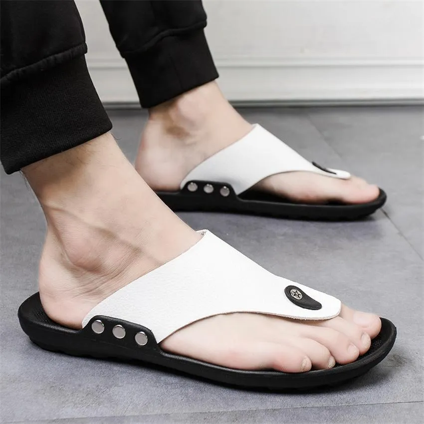 Men's Outdoor PU Non-slip Casual Sandals Slippers