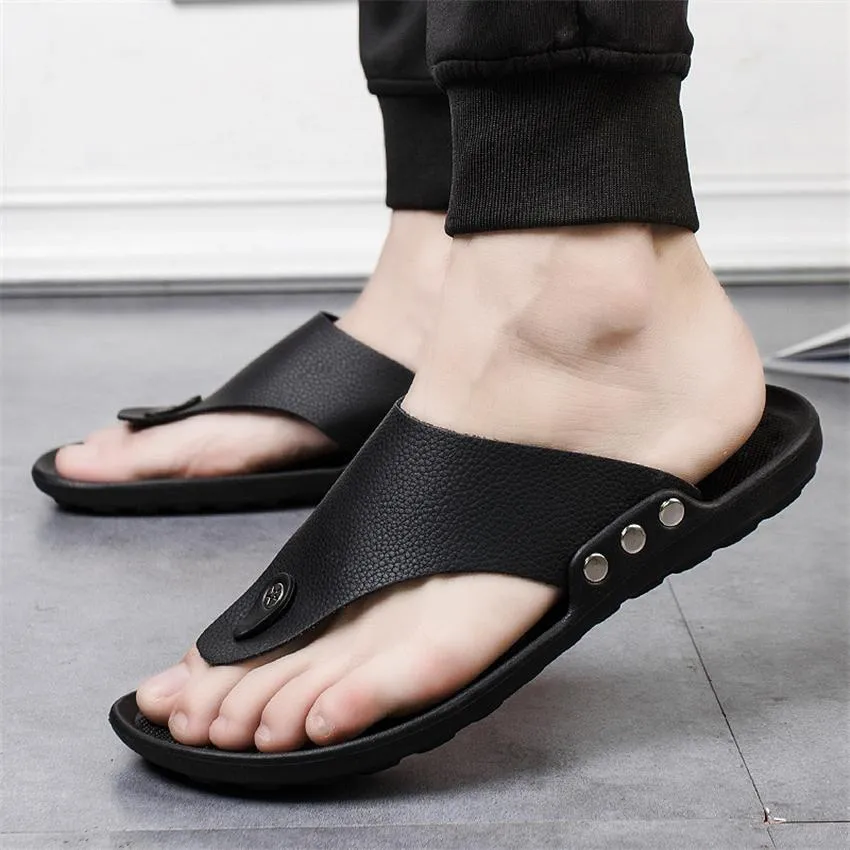 Men's Outdoor PU Non-slip Casual Sandals Slippers